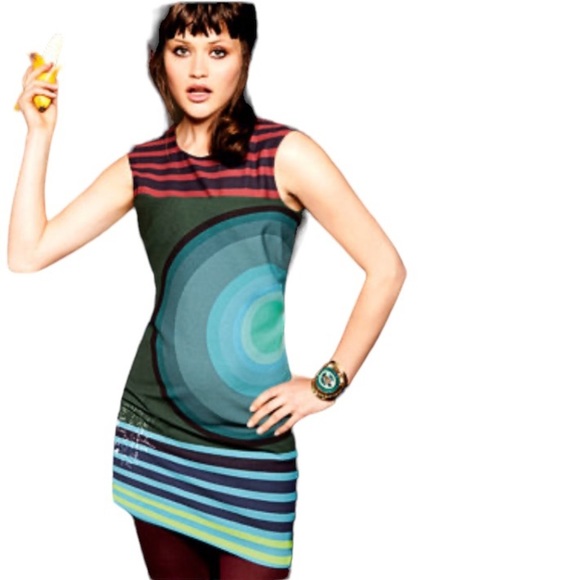 Desigual Dresses & Skirts - Designer sheath dress in bold  statement colours size 10.5 office attire casual